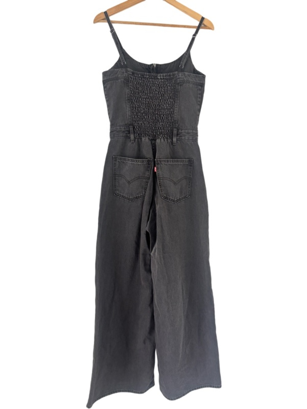 Levi's Bustier Denim Wide-Leg Jumpsuit in Black Size S - Picture 10 of 13